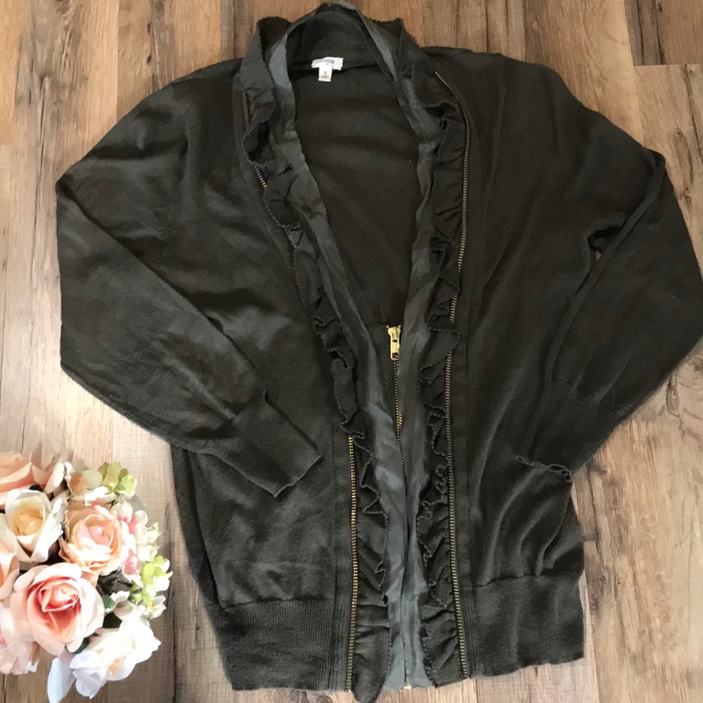 J.Crew Brown and Gold Cardigan Size S